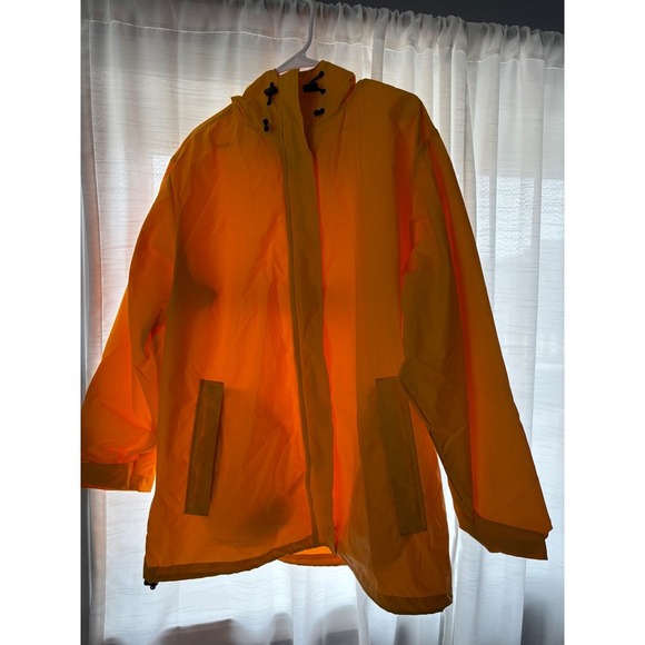 Lands' End Raincoat Hooded Water Resistant Outdoor Jacket Yellow XL - Picture 1 of 5